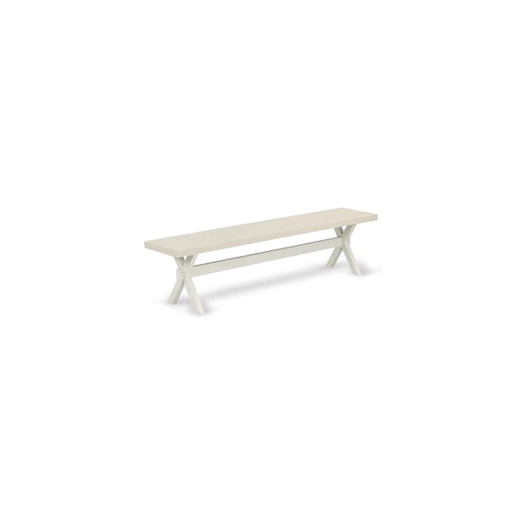 HomeStock Art Deco Dreams X-Style Dining Bench, Sturdy Wood Build Dining Bench for All Dining Spaces, Ideal for Small Dining Rooms-Color:Linen White,Size:72 inch