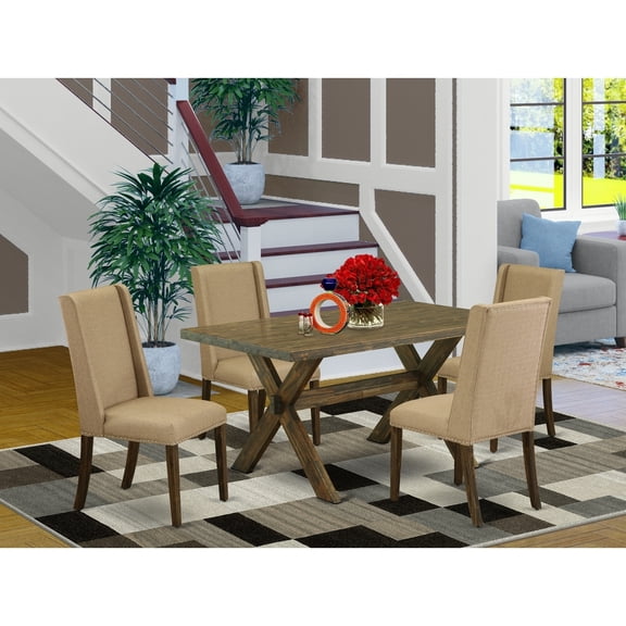 5-Piece Dinette Set - Dining Table with 4 Parson Chairs - Kitchen Table Set
