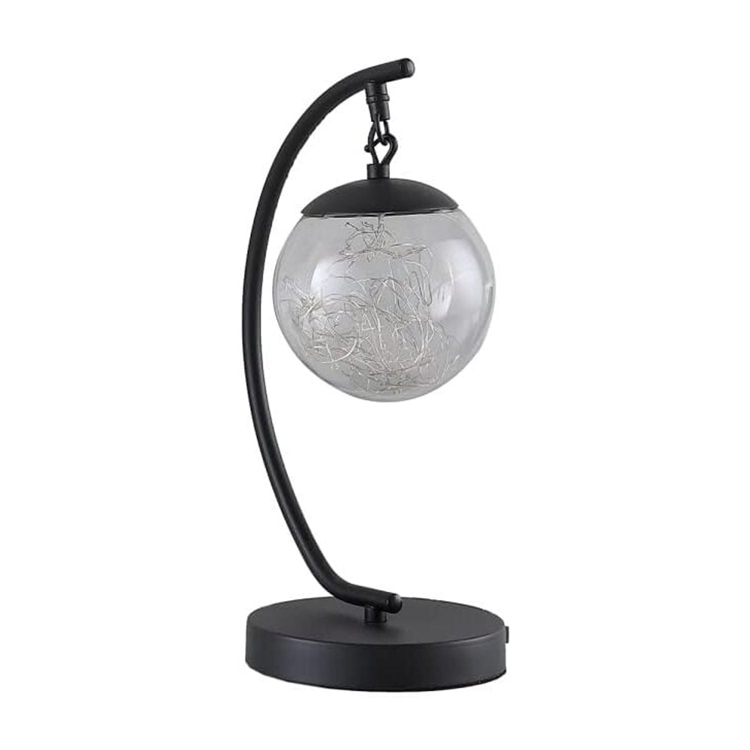 Arc Black Metal 23" Pendulum LED Table Lamp with USB Port