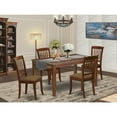 thumbnail image 1 of 5-Piece Dining Set - Rectangle Table & 4 Kitchen Chairs - Mahogany Finish - Modern Design, 1 of 5