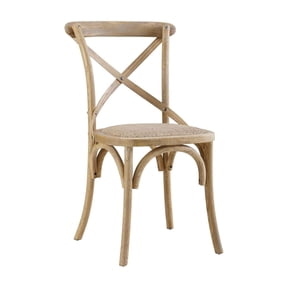 Cross Back Dining Chairs Set of 2 - Gray Kitchen Chairs, Farmhouse Style Seating