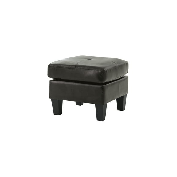 HomeStock Handcrafted Haven Faux Leather Upholstered Ottoman, Tufted Design, High Density Foam Seating, Durable Wood Frame, Easy to Clean