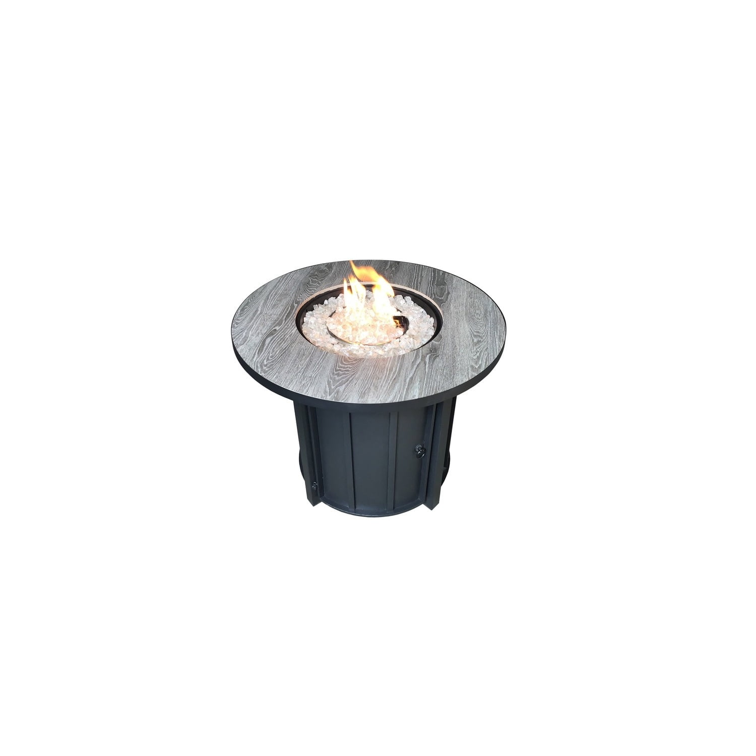 Fire Pit Table - 40,000 BTU Propane Outdoor Patio Heater - Rustic Black Finish - Fire Glass Included
