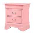 thumbnail image 1 of Homestock Vintage Visions Nightstand With Dovetailed Drawers and Traditional Design, Ideal for Storing Bedside Essentials with Lasting Durability-Color:Pink,Size:2 Drawer, 1 of 6