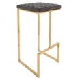 thumbnail image 1 of Modern Bar Stools - Leather Quilted Upholstery, Gold Metal Frame - Kitchen Island Seating, 1 of 5