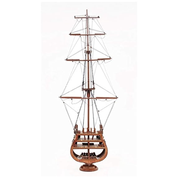 USS Constitution Model Ship - Wooden Cross Section Display - Historical Nautical Decor - Collectible Miniature Ship