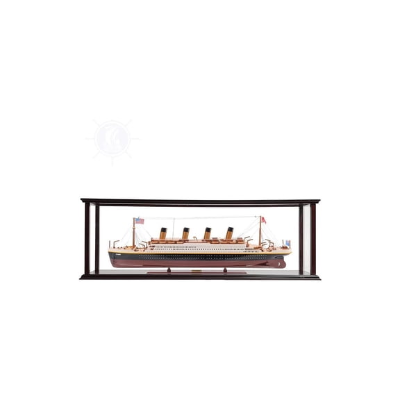 Titanic Model Ship & Display Case Combo - Handmade Wooden Cruise Liner Replica