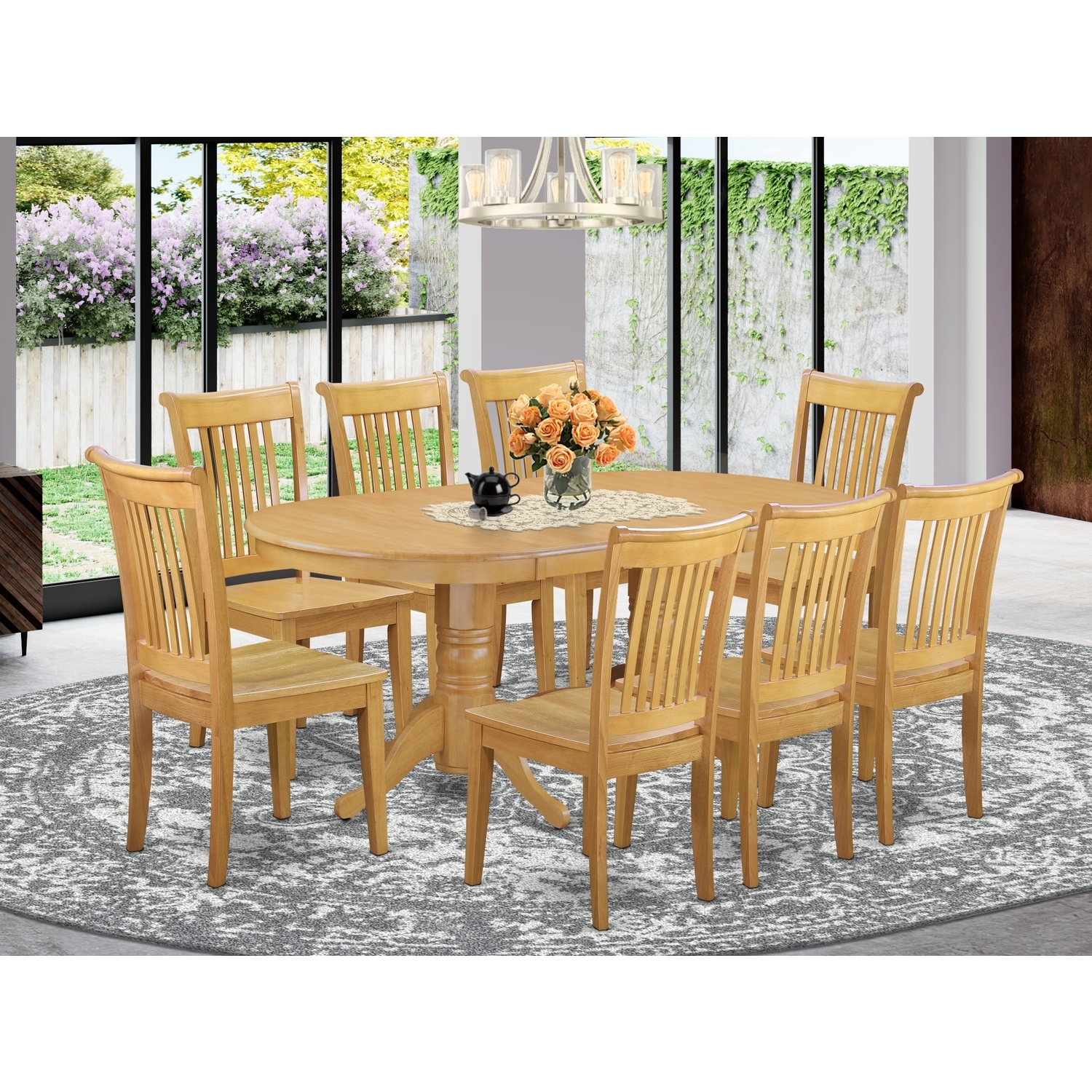 HomeStock Handmade Home 9Piece Vancouver Dining Table With One 17