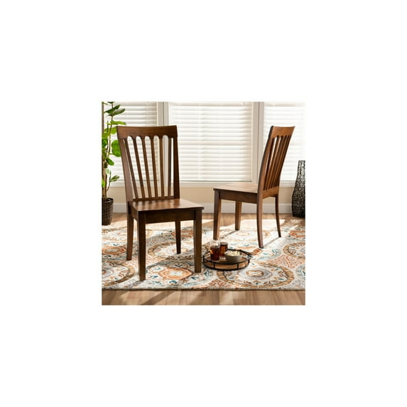 HomeStock Handmade Home Modern and Contemporary Transitional Walnut Brown Finished Wood 2-Piece Dining Chair Set, Versatile Chair for All Spaces, Comfortable Seating Furniture