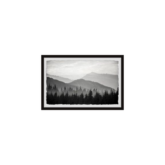 HomeStock Handmade Home Pinetree Forest Framed Painting Print, Wall Art, Canvas Print, Framed Prints, Wall Hanging Prints for Living Room - 8"L x 1.5"D x 12"H
