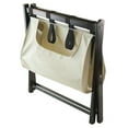 thumbnail image 1 of HomeStock Handmade Home Dora Wood Foldable Luggage Rack With Removable Fabric Basket, Espresso, 20"H x 26 1/24"W x 18.66"D, 1 of 1