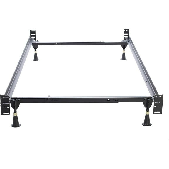 HomeStock Headboard & Footboard Bed Frame Twin Full 78"L x 39-54"W x 7.25"H Heavy Duty High Carbon Steel with 4 Glides Fits Most Headboards and Footboards