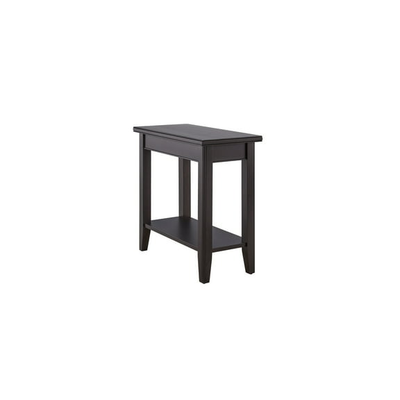 Hollywood Regency End Table with Shelf - Black Side Table for Living Room Bedroom Decor