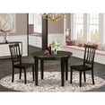 thumbnail image 1 of Round Dining Table Set - 3 Piece Table & Chair Set - 42" Cappuccino Finish - Elegant Hollywood Regency Style, 1 of 5