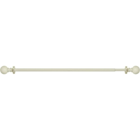 HomeStock Naturally Nice White Decorative Room Darkening Wrap Around Rod - Innovative Design with Finial Kerry, 48" up to 86", Wall Mounted for Privacy