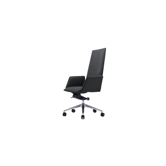 HomeStock Island Interiors 24 Inch Modern Office Chair, Knee Tilt, Sleek Tall Back, Gray 24" x 27" x 47" Vegan Faux Leather Upholstery with Adjustable Tilt Mechanism