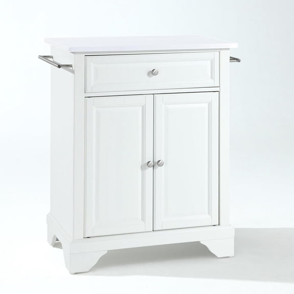 Homestock Victorian Vintage Durable Table Top Portable Kitchen Island, Spacious Countertop, Portable Design, Modern Kitchen Furniture, Convenient Drawer Storage Kitchen Island-Color:White,Size:White M