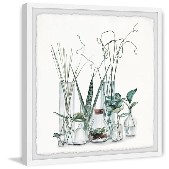Glass Frame Print - Island Oasis Wall Art - Home Decor Picture - Botanical Art - Living Room Decor