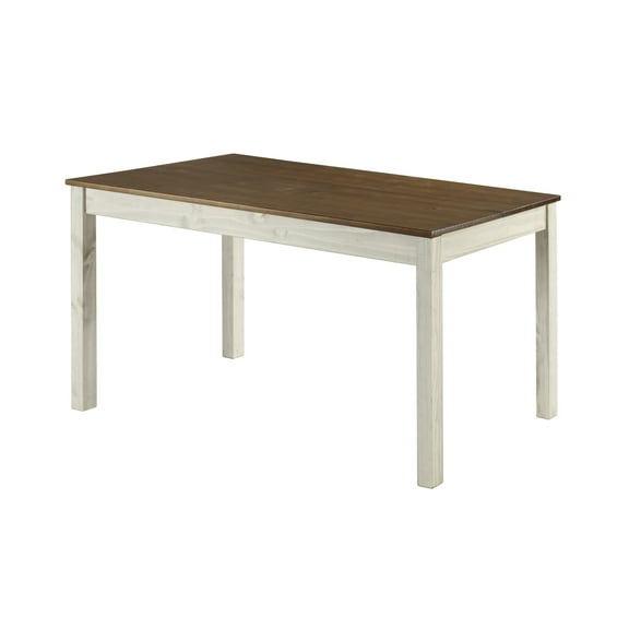 HomeStock Island Oasis Dining Table in Distressed White