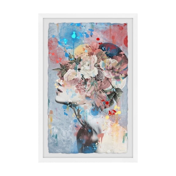 HomeStock Island Oasis Dreaming of You Framed Painting Print, 24" x 16", Contemporary Wall Decor: Abstract, Digital Art Prints, and Modern Styles for Your Home