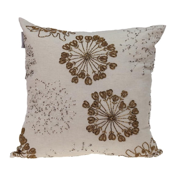 Periwinkle Beige Throw Pillow - Transitional Accent Pillow with Geometric Design