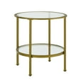 thumbnail image 1 of HomeStock Island Oasis Round End Table, Tempered Glass, Portable, Leg Base - 24"D x 24"W x 24.13"H, Tiered Shelving Storage, Mid-Century Modern Design, Versatile End Table, Living Room Tables-Color:Go, 1 of 10