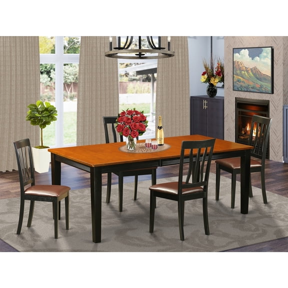 Kitchen Dinette Table Set 4 Seats - Rectangular Dining Table with Chairs