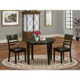 thumbnail image 1 of Kitchen Table Set with Chairs - Round Dining Table & 2 Chairs - Cappuccino Finish - Modern Kitchen Dinette, 1 of 5