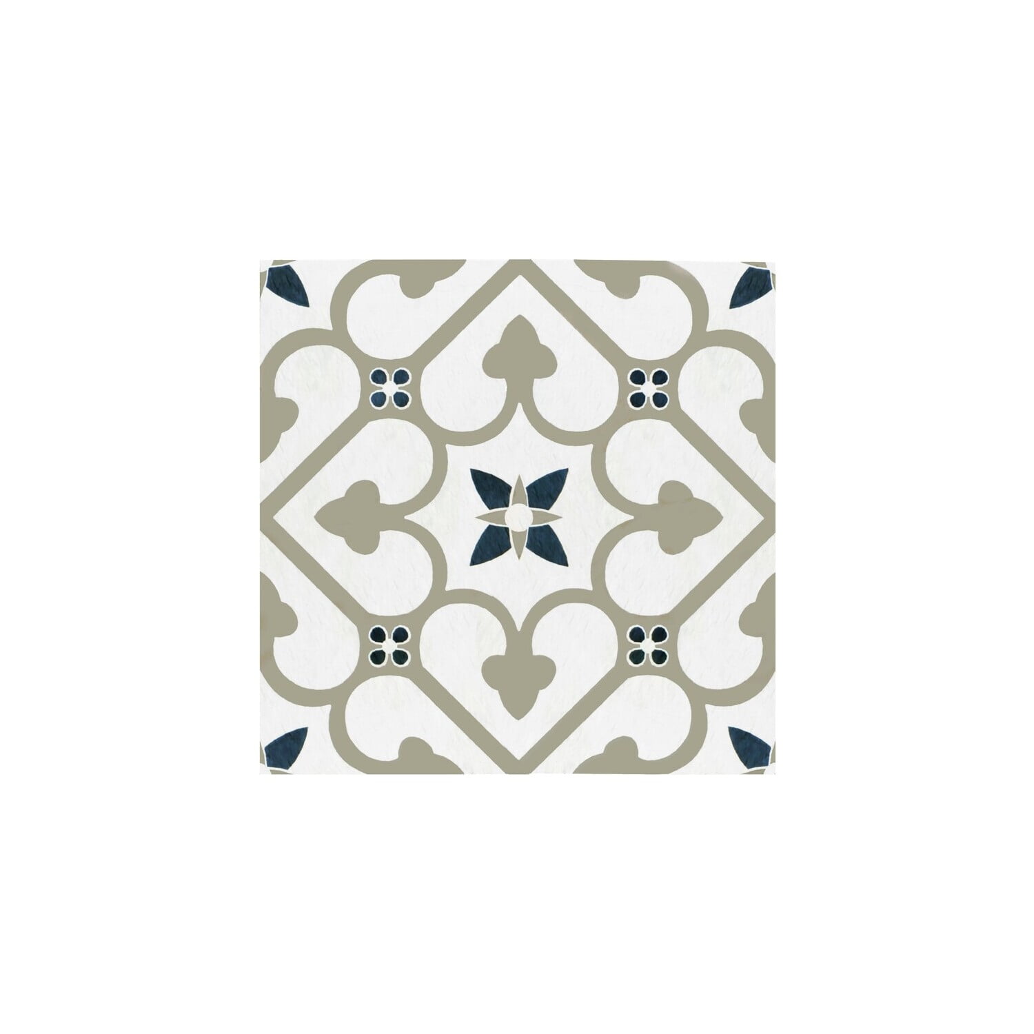 HomeStock Lakefront Luxury 12x12 Self Adhesive Vinyl Floor Tile - Clover - 20 Tiles/20 sq. ft. - Easy DIY Installation, Hand-Painted Tile Imitation, Blue/Grey Design