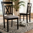 thumbnail image 1 of Luxury Fabric Dining Chairs Set - Modern Upholstered Accent Chairs - Dark Brown Finish - Set of 2, 1 of 5