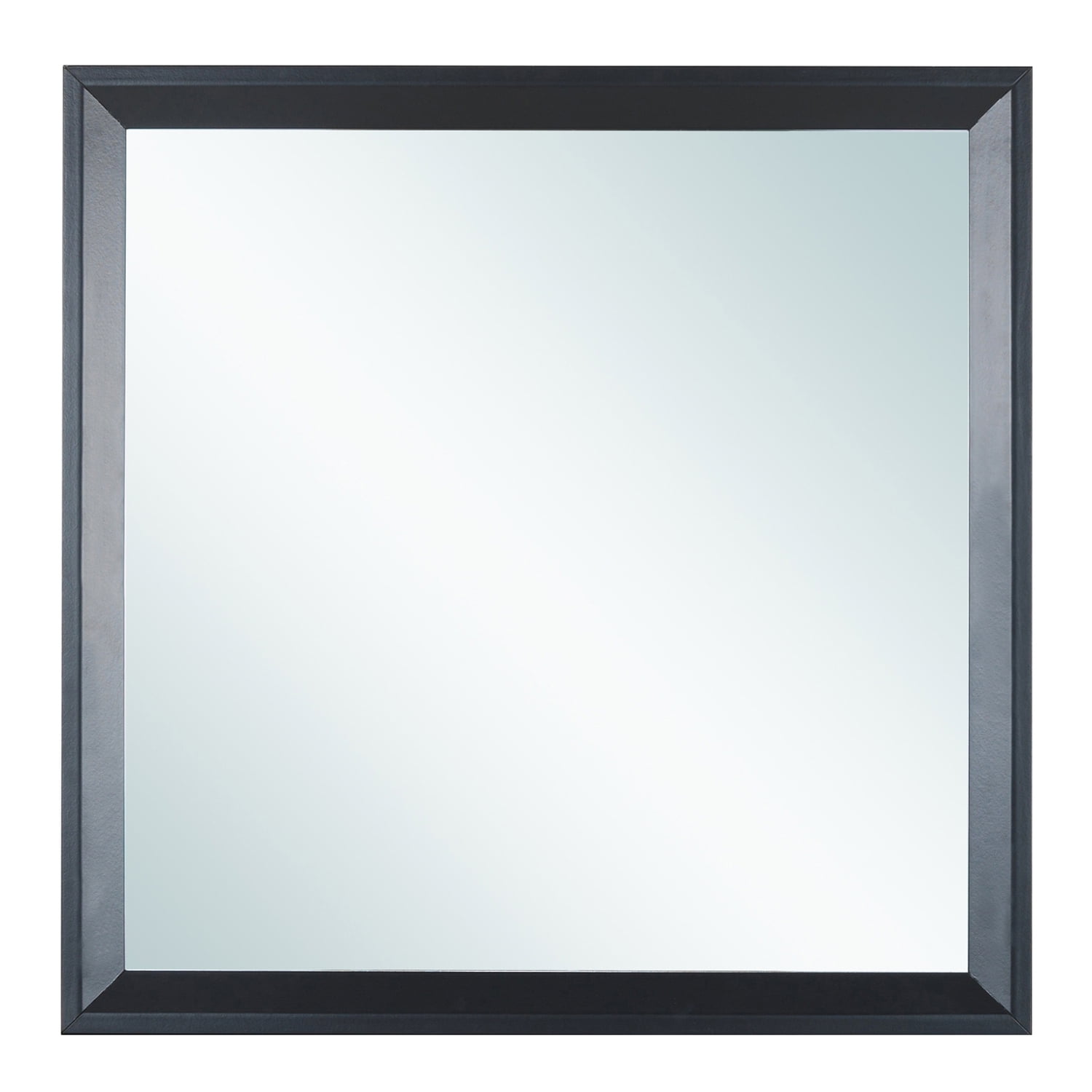 Classic Black 36" Square Wood Framed Dresser Mirror