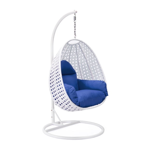 Hanging Egg Swing Chair - Outdoor Wicker Patio Porch Swing Seat - Comfortable Hanging Chair for Adults