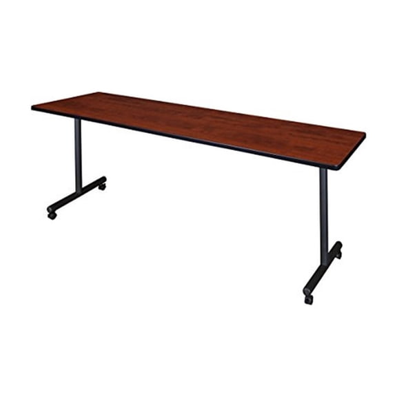 HomeStock Lakeside Living 24" Mobile Training Table in Cherry features a rich wood finish with smooth mobility perfect for professional or educational settings