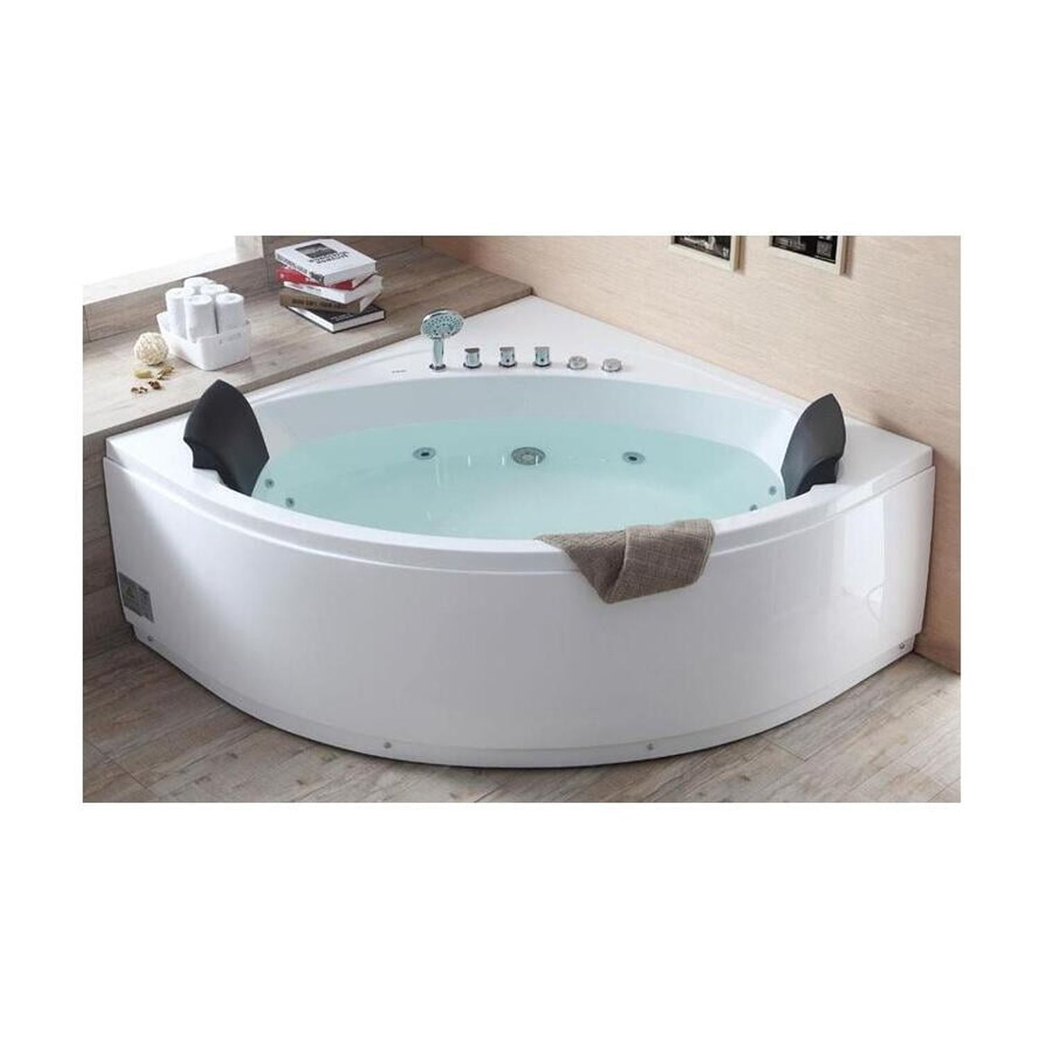HomeStock Lakeside Living 5' Rounded Modern Double Seat Whirlpool Bath