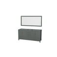 thumbnail image 1 of 72" Double Vanity Set - Dark Gray Freestanding Bathroom Vanity with Mirror - No Sink/Countertop, 1 of 2