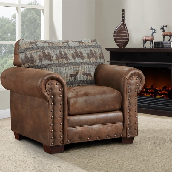 HomeStock Lakeside Living Deer Teal Tapestry Arm Chair