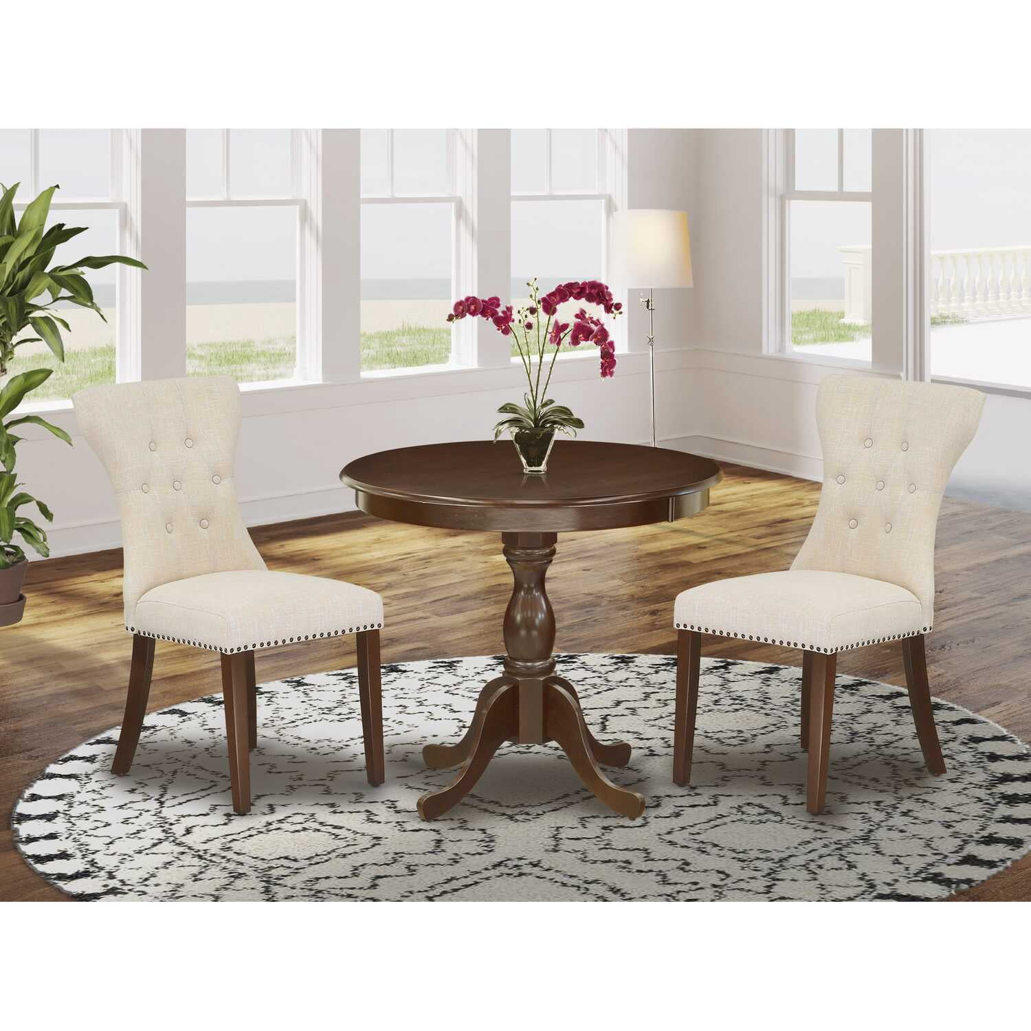 Lakeside Living Kitchen Dining Table Set Contains a Round Dining Table ...