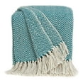 thumbnail image 1 of HomeStock Lakeside Living Transitional Design Handloomed 52" x 67" Cotton Throw Blanket, Cozy Throw Blanket for All Living Spaces-Color:Blue, 1 of 10