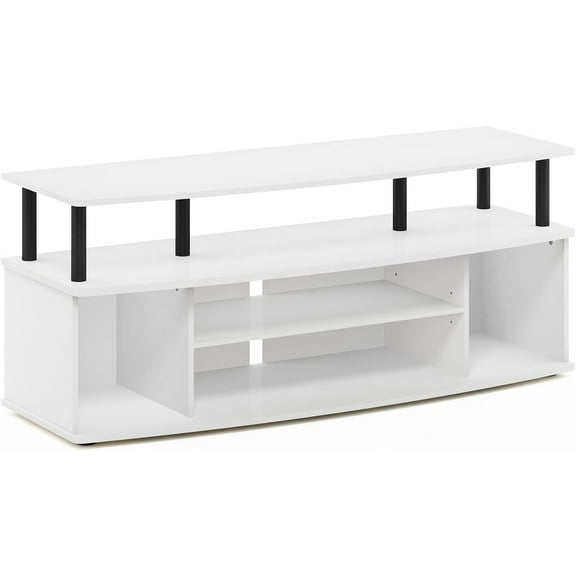 HomeStock Large Entertainment Center Hold Up To 55-In Tv-Finish:White/Black