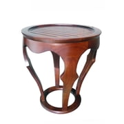 Mahogany Pedestal Table - Urban Accent Side Table for Living Room, Bedroom, Hallway