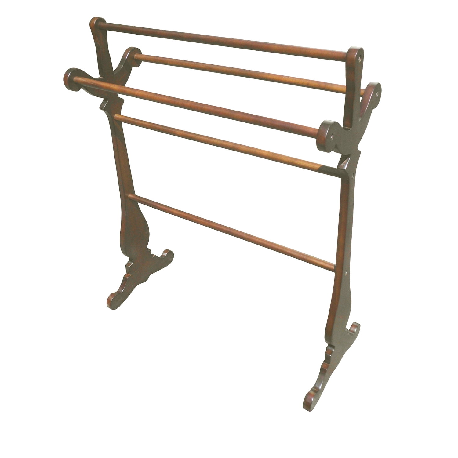 Throw Dem Racks Mahogany Rack - Antique Style Storage Organizer - Blanket Throw Display ...