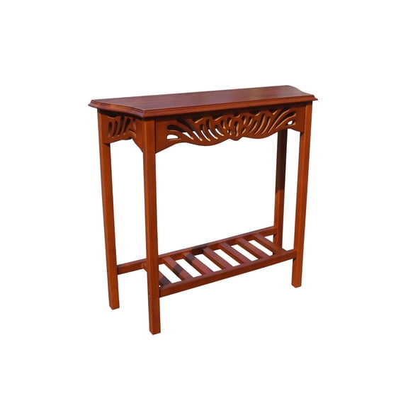 Mahogany Entryway Table with Shelf - Solid Wood Console Table for Hallway Decor