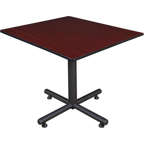 48" Breakroom Table - Modern Office & Cafeteria Table - Portable Dining & Meeting Table - Mahogany Finish