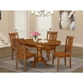 thumbnail image 1 of 5 Piece Dinette Set - Oval Table & 4 Chairs - Saddle Brown Dining Room Set, 1 of 1