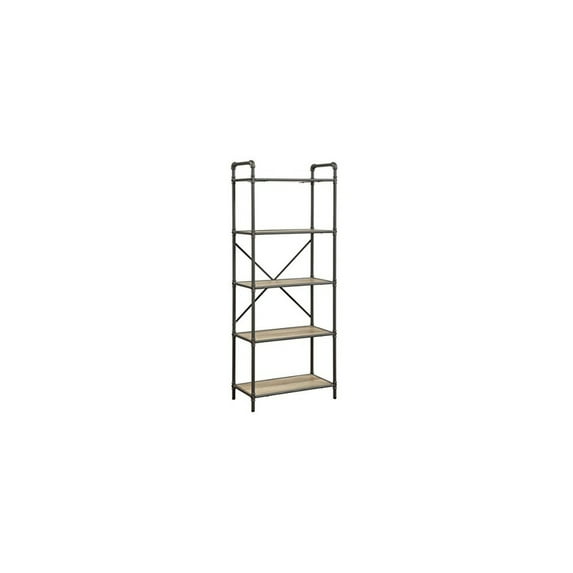 HomeStock Medieval Majesty Bookshelf, Antique Oak & Sandy Gray