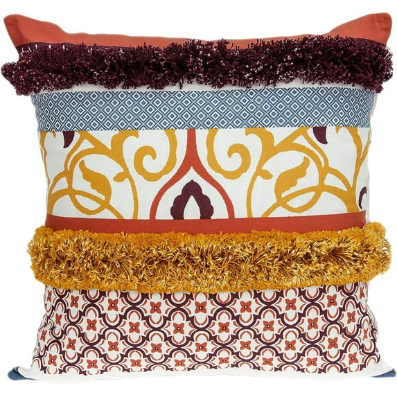 HomeStock Medieval Majesty Multicolor Throw Pillow, Square Pillow, Decorative Pillows for Living Room Sofas and Couches-Color:Patterned Multicolor