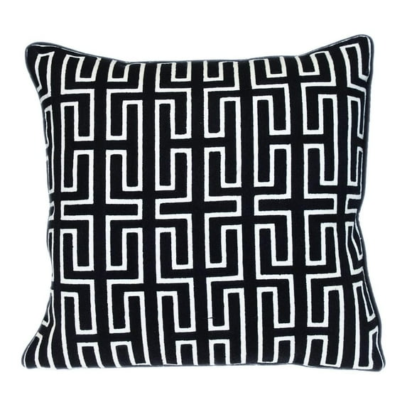 HomeStock Medieval Majesty Transitional Geometric Design 20" x 20" Square Throw Pillow, Modern Decorative Pillow for Living Room Sofas and Couches-Color:Black