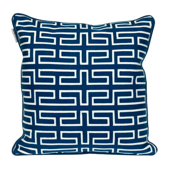 HomeStock Medieval Majesty Transitional Geometric Design 20" x 20" Square Throw Pillow, Modern Decorative Pillow for Living Room Sofas and Couches-Color:Blue