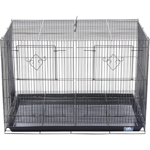 HomeStock Medieval Moods Flight Bird Cage with Castle-Inspired Design, Spacious Interior, Durable Construction, and Ample Room for Birds to Fly, Play-Color:Black