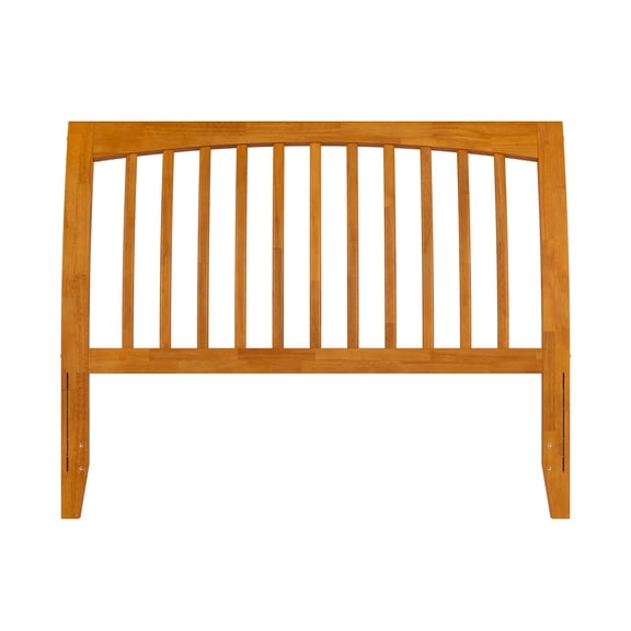 Sleigh Wood Headboard - Full Size Slat Headboard for Bedroom Decor - Light Toffee Finish